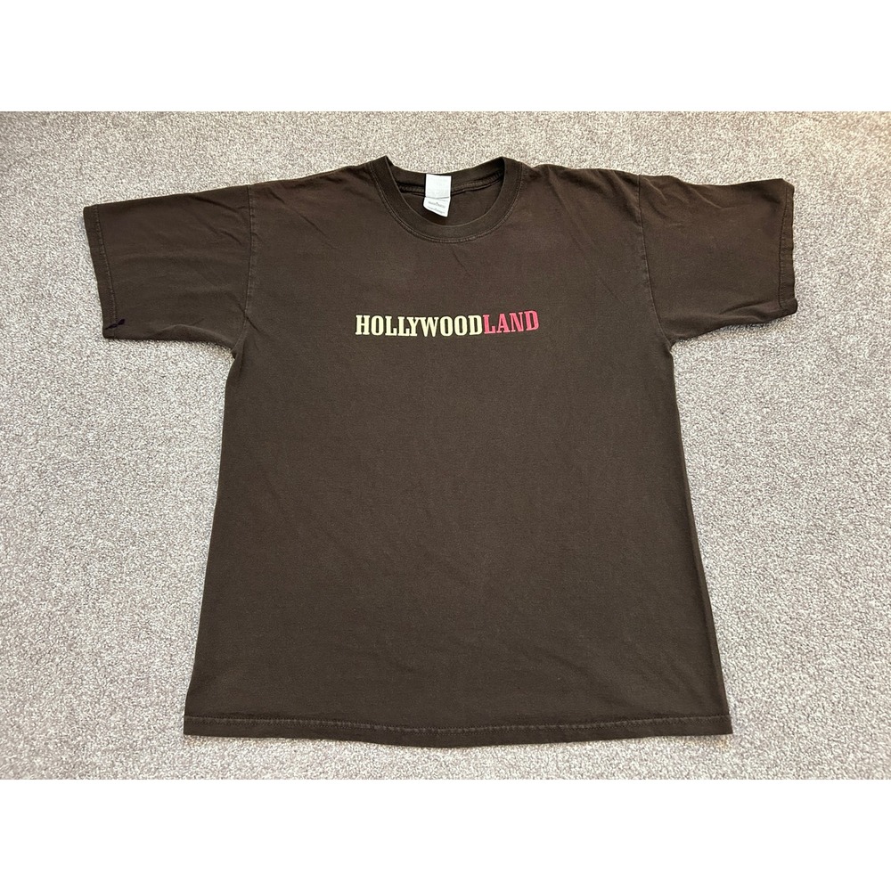 2000s Y2K Hollywoodland Movie Promo T-Shirt Mens Large Brown Good Graphic Tee
